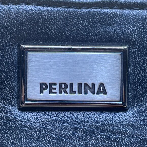 Perlina Women’s Black Leather Adjustable Strap Minimalist Design Crossbody Bag - Picture 6 of 15